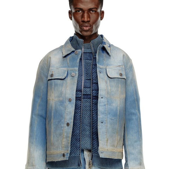 DIESEL Barcy Denim Jacket In Peel Off Denim SZ Small NWT $895 - Picture 1 of 15